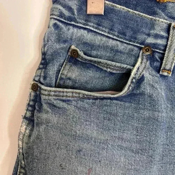 Vintage Distressed Unifirst Cut  Off Denim Shorts Size 32” - Picture 4 of 12